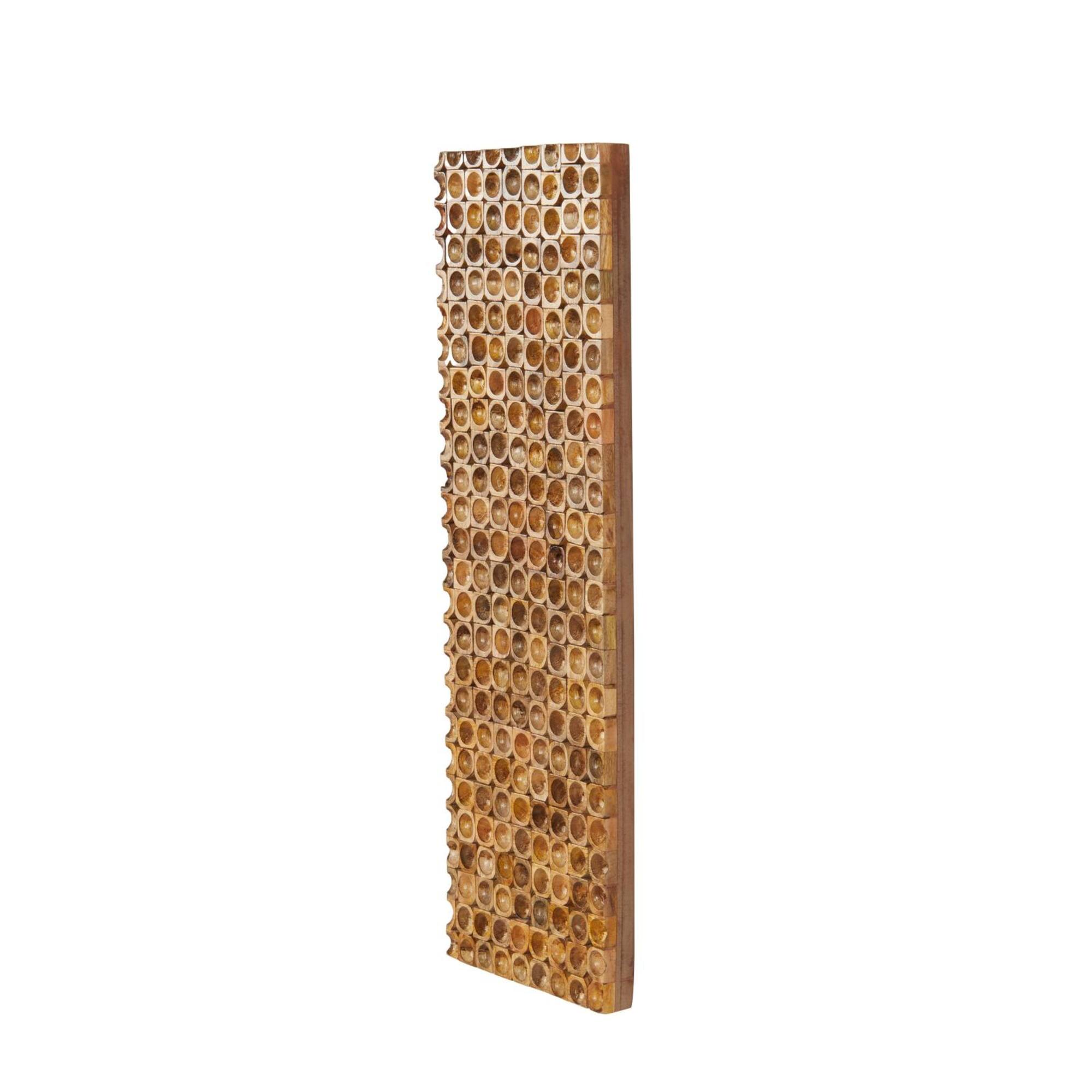 12" x 36" Brown Mango Wood Stacked Tree Trunks Wall Décor